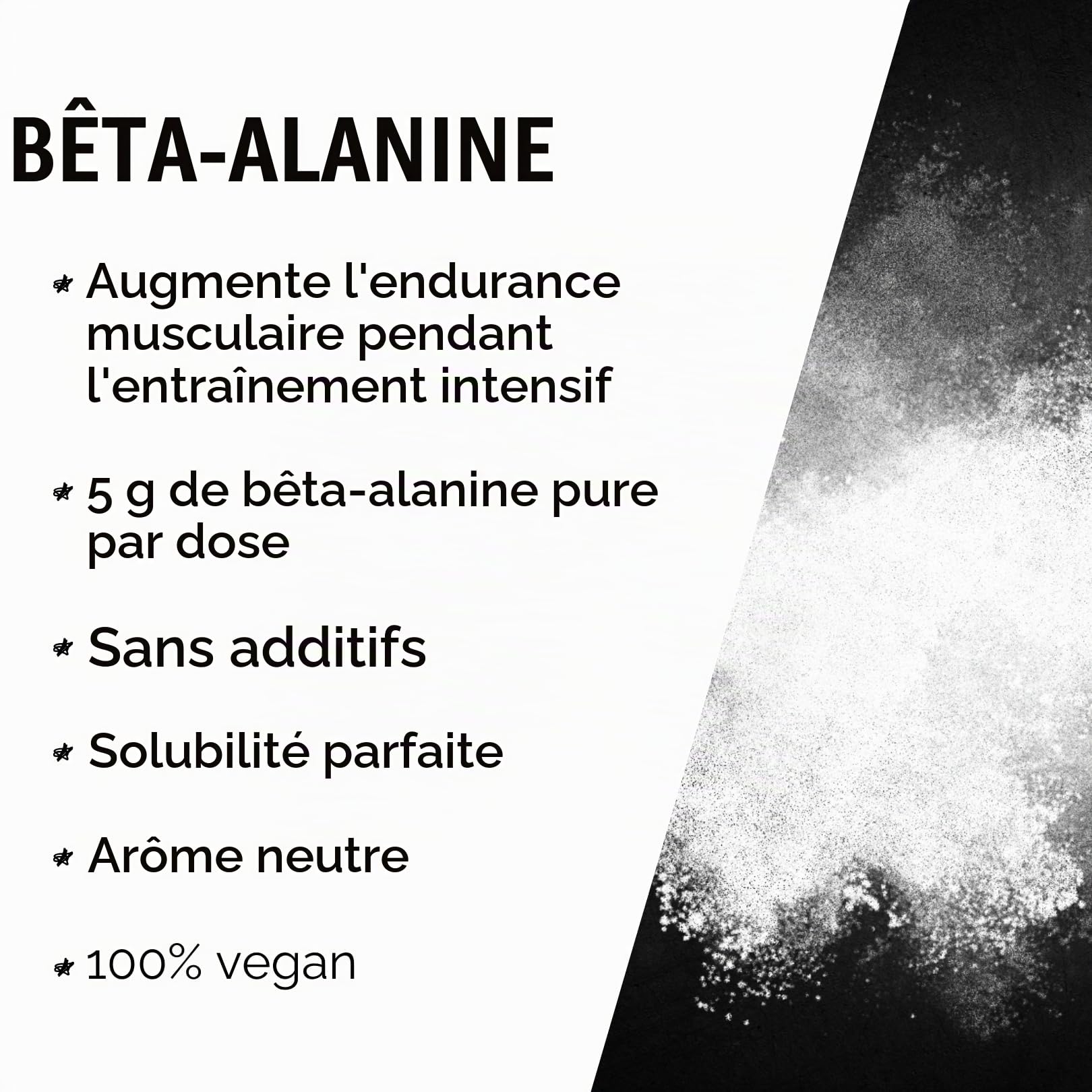 Bêta-alanine en poudre 500gr - +99% de pureté - goût neutre - vegan, hautement dosé, sans additifs - BIOS Nutrition (Fabriqué en Allemagne)