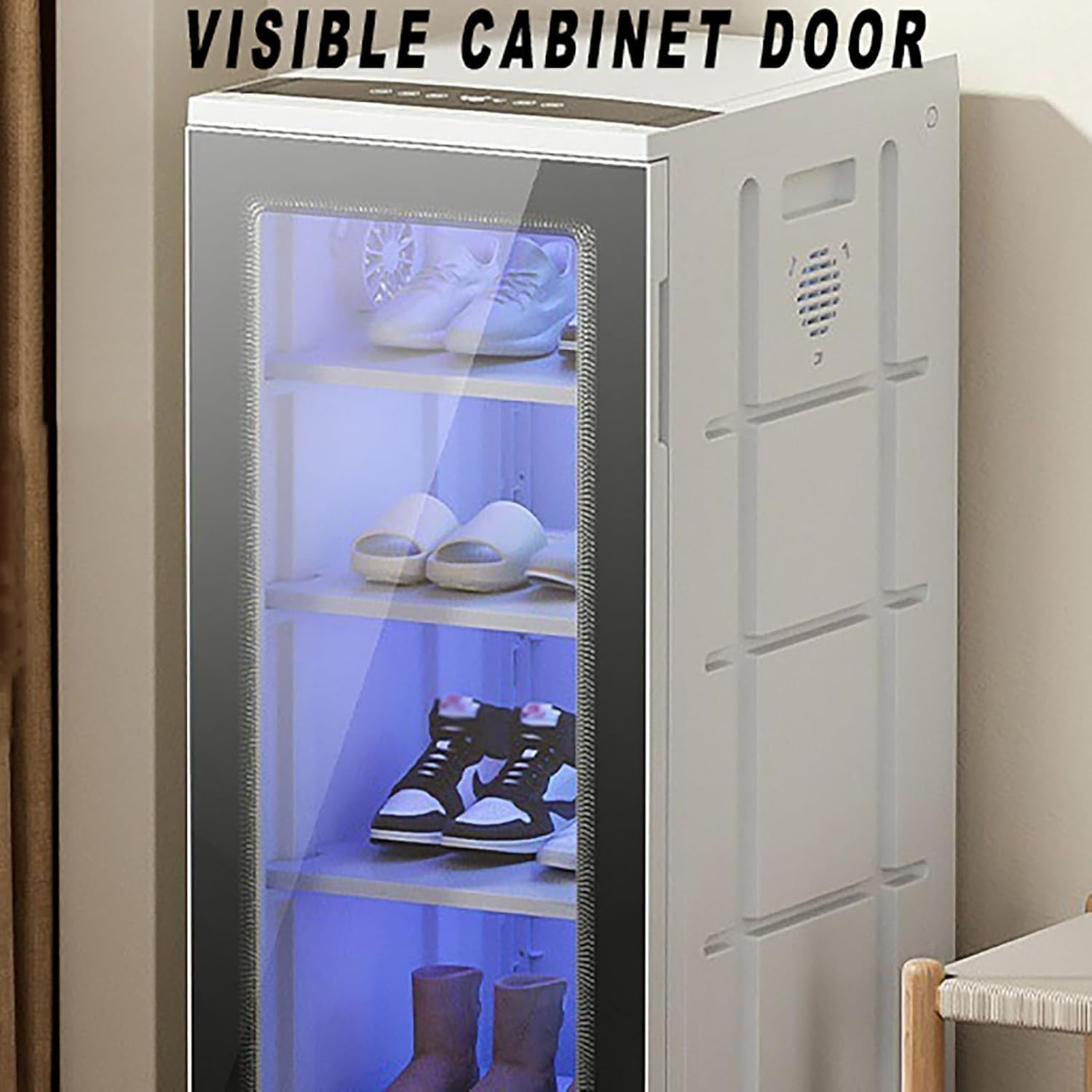Armadio Asciuga Scarpe, Asciugatore per Scarpe a Temperatura Costante di 60°, Grande capacità di 84 Litri, può Contenere 6-8 Paia di Scarpe, Design a 4 Livelli, Funzione Deodorante