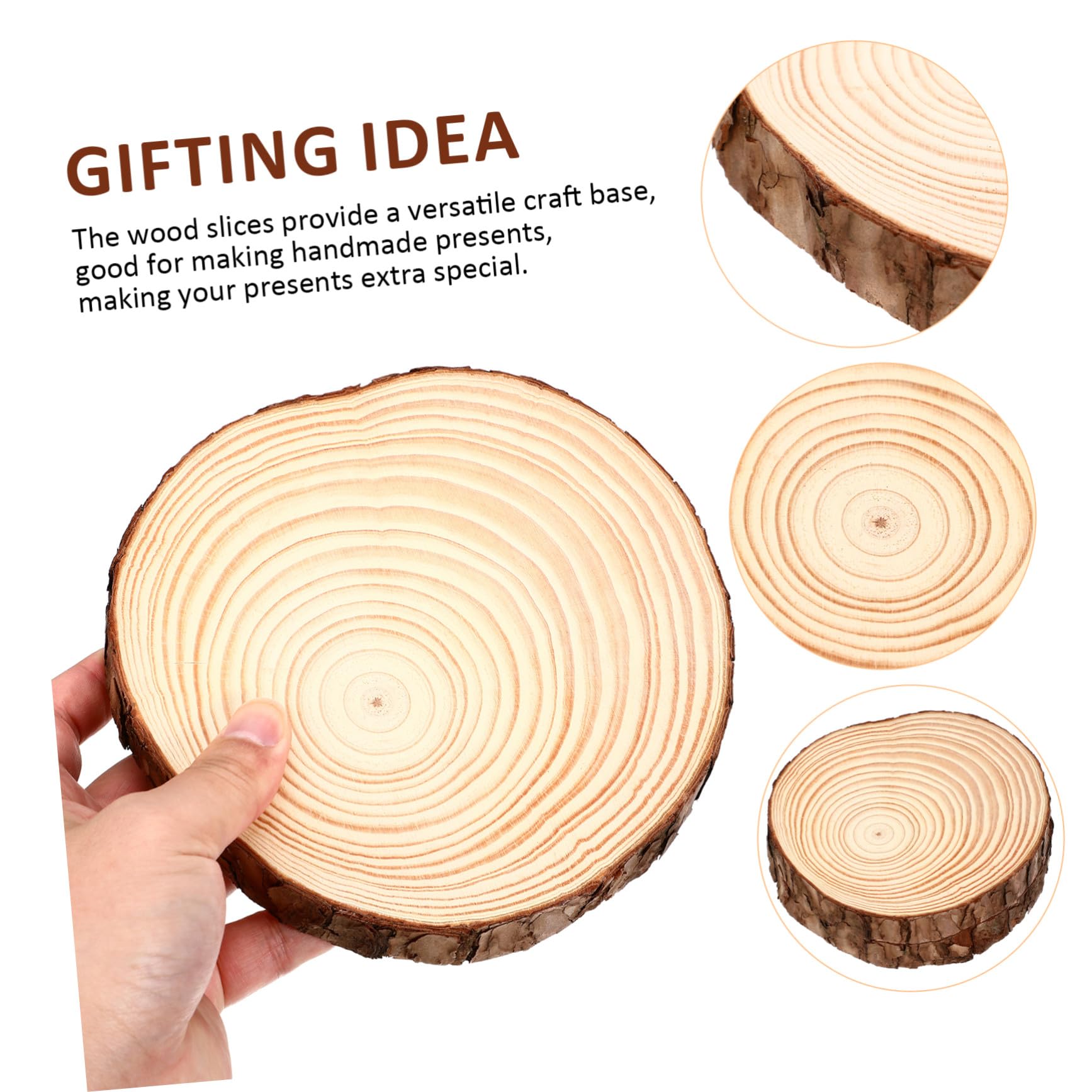 Gatuida 2 Pezzi Fette di Legno Grezzo Rotonde con Superficie Liscia e Corteccia per Decorazioni Rustiche, Artigianato e Centrotavola Naturali per Pittura e Decorazione da Parete