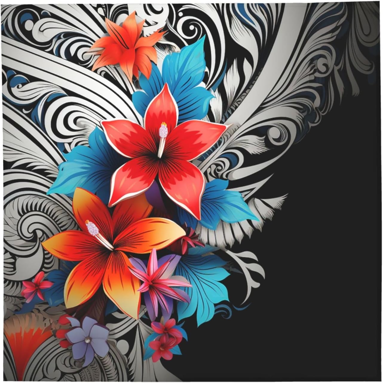 Bandana Headband Silk Hair Scarf Headwear Dolphin Bandanas Square Handkerchiefs for Men Women Face Mask