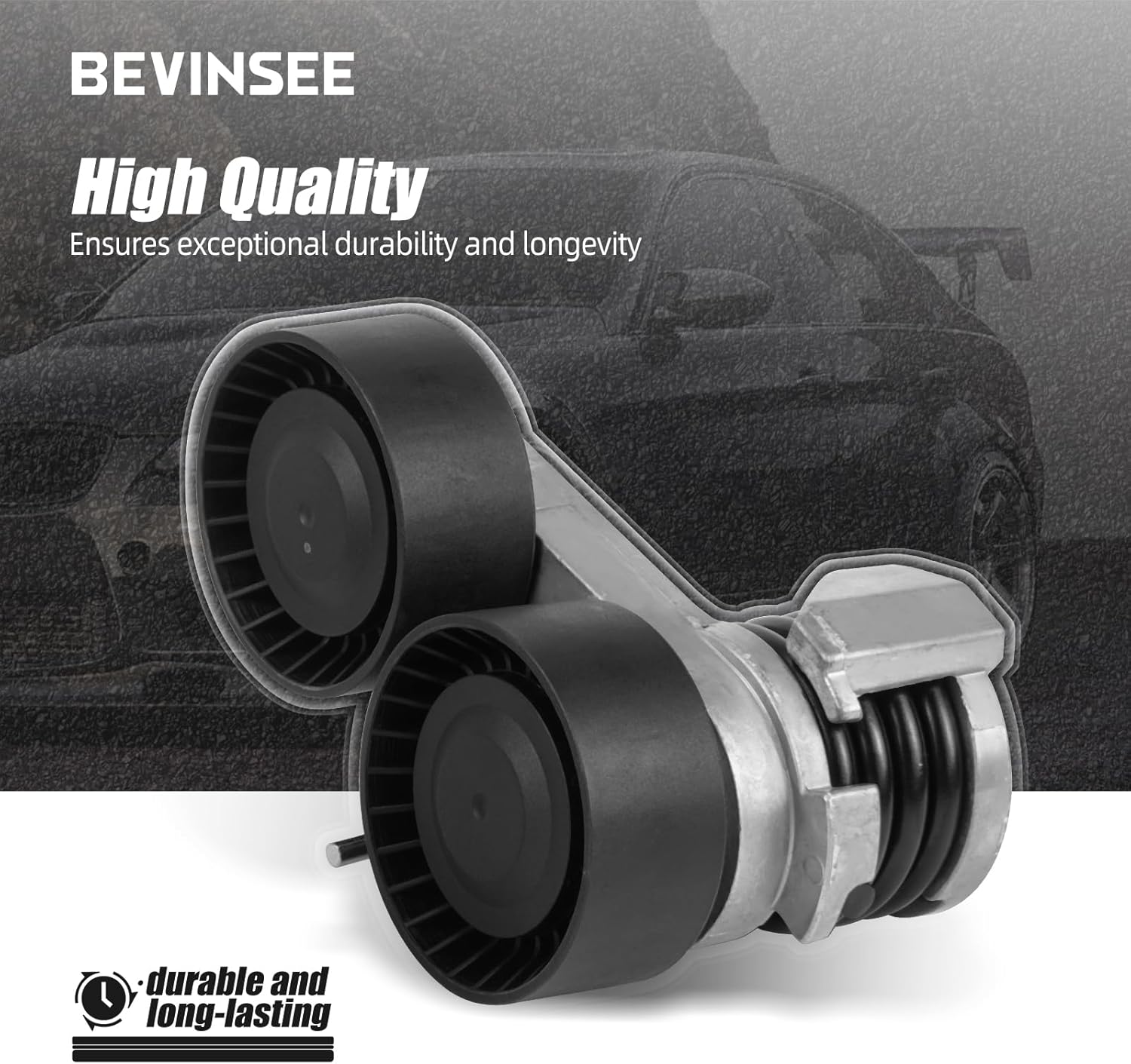Bevinsee Drive Belt Idler Pulley Tensioner Kit with Bolt Compatible with 3 Series E90 E91 E92 E93 335i 335is 335xi E82 E88 135i 1M 2005-2010, Replacement for 11287628652, Only Compatible with N54