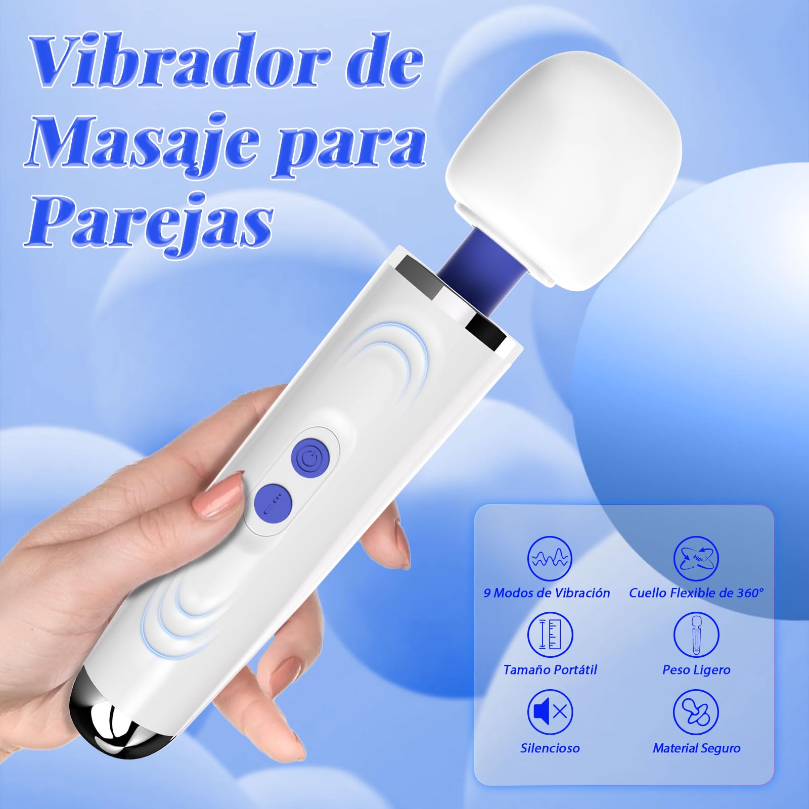 Vibradorador Mujer Hombre con Accesorio Masturbador Masculino Juguetes Eróticos para Pareja Sexuales, Masturbador Hombre con 9 Vibración, Vibrador Masajeador Clítoris Sex Toys para Parejas & Solo