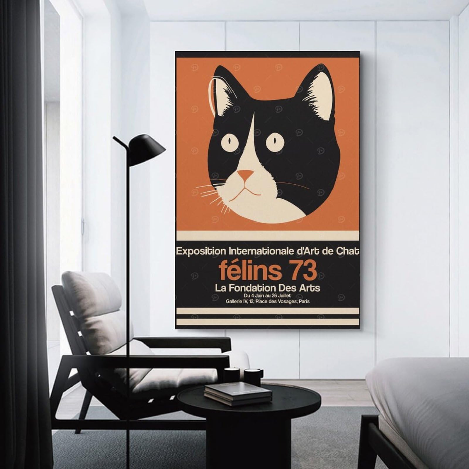 Junmoney Unframe-Style Felins 73 Cat Exhibition Wall Art Print 20X30inch(50X75cm), For Home, Office, Studio Or Guest Room, A Flexible Wall Accent For Shared Spaces
