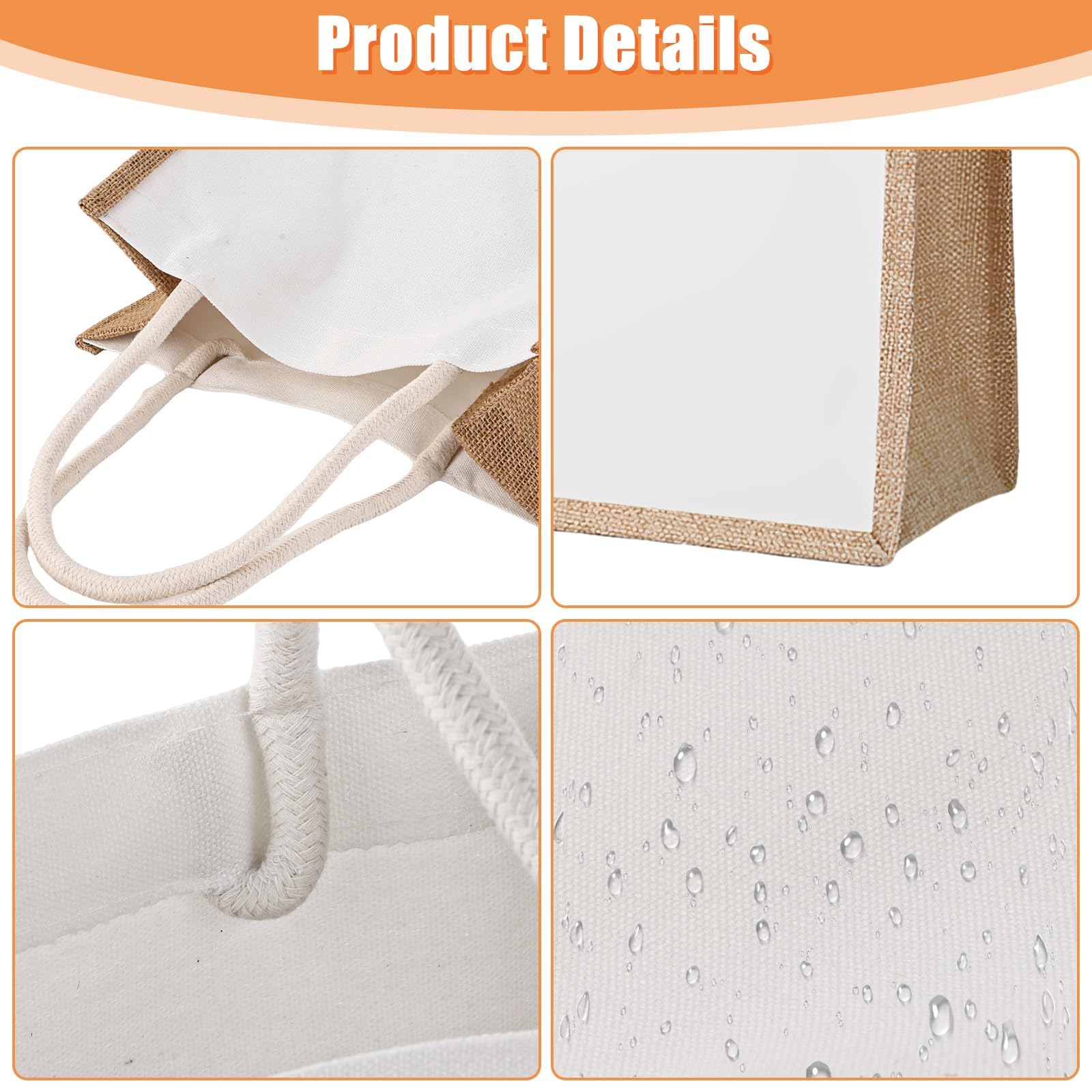 YAYODS Borsa shopper in iuta – 26 x 14 x 27 cm – Borsa regalo per pensionati – Borsa regalo riutilizzabile in iuta con manici per fai da te, matrimonio