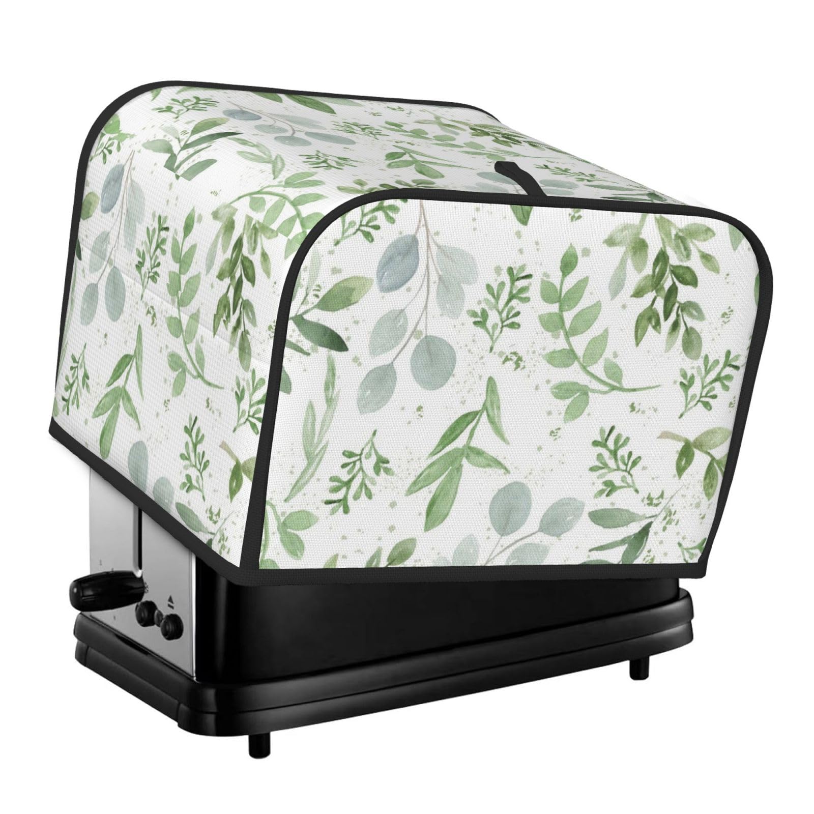 Toaster Cover, 4 Slice Toasters Dust Cover Bread Maker Cover Toaster Oven Cover, Sage Green Leaves