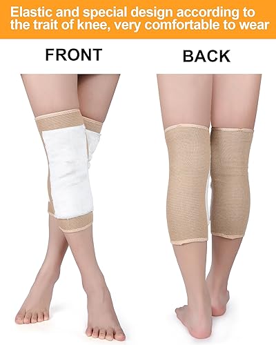 Miniatura 3 de Sosation 3 pares de rodilleras de invierno de lana gruesa rodilleras térmicas cálidas para mujeres, dolor articular y artritis, Negro, gris, beige