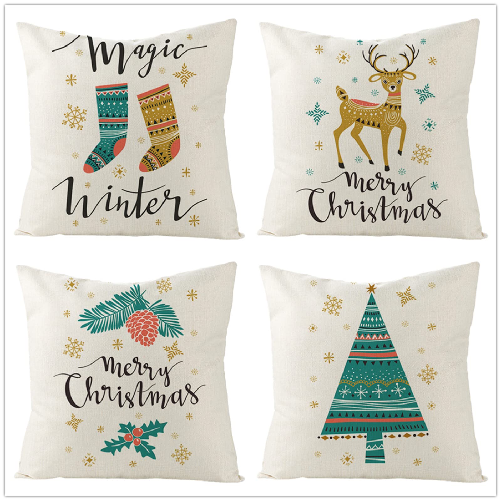 Cojines,Cojines Sofa,Fundas Cojines,Fundas de Cojines,Fundas Cojin,Cojines Navidad,Cojines Sillas Cocina,Cojines Sillas Comedor,Fundas Cojines Sofa,Cojines Decorativos Adornos navideños,55x55cm
