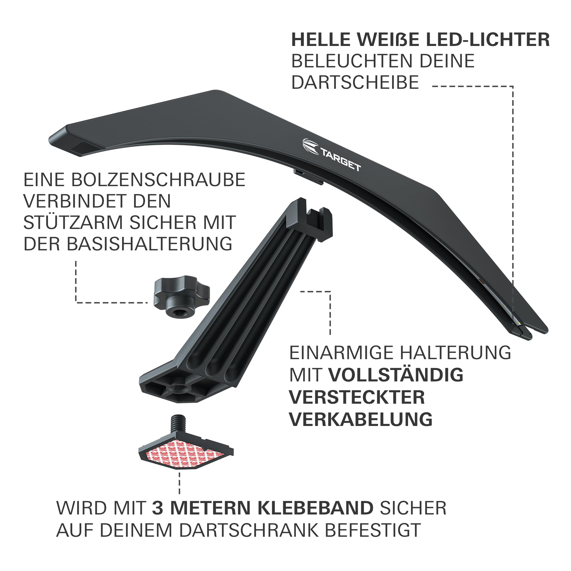 Target Darts Arc Dartscheibe Schrankbeleuchtung System