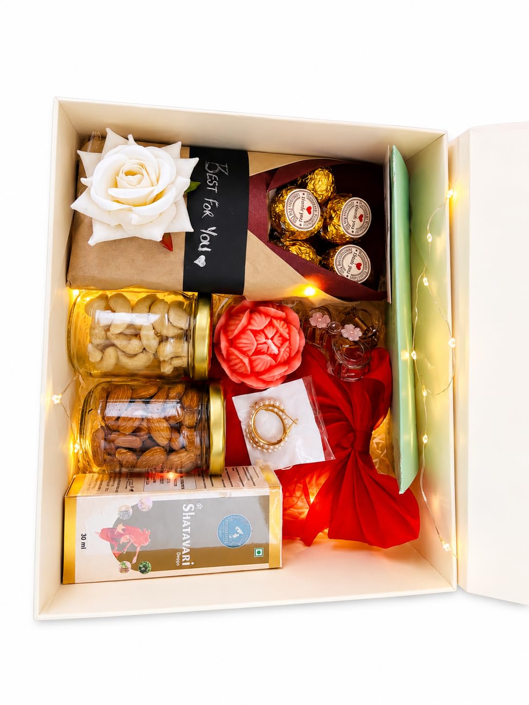 Gift Hamper for Women Luxury Gift Box with Healthy Treats & Elegant Accessories Baby Shower Wedding Women's Day Mother's Day Festive Gift-image-2