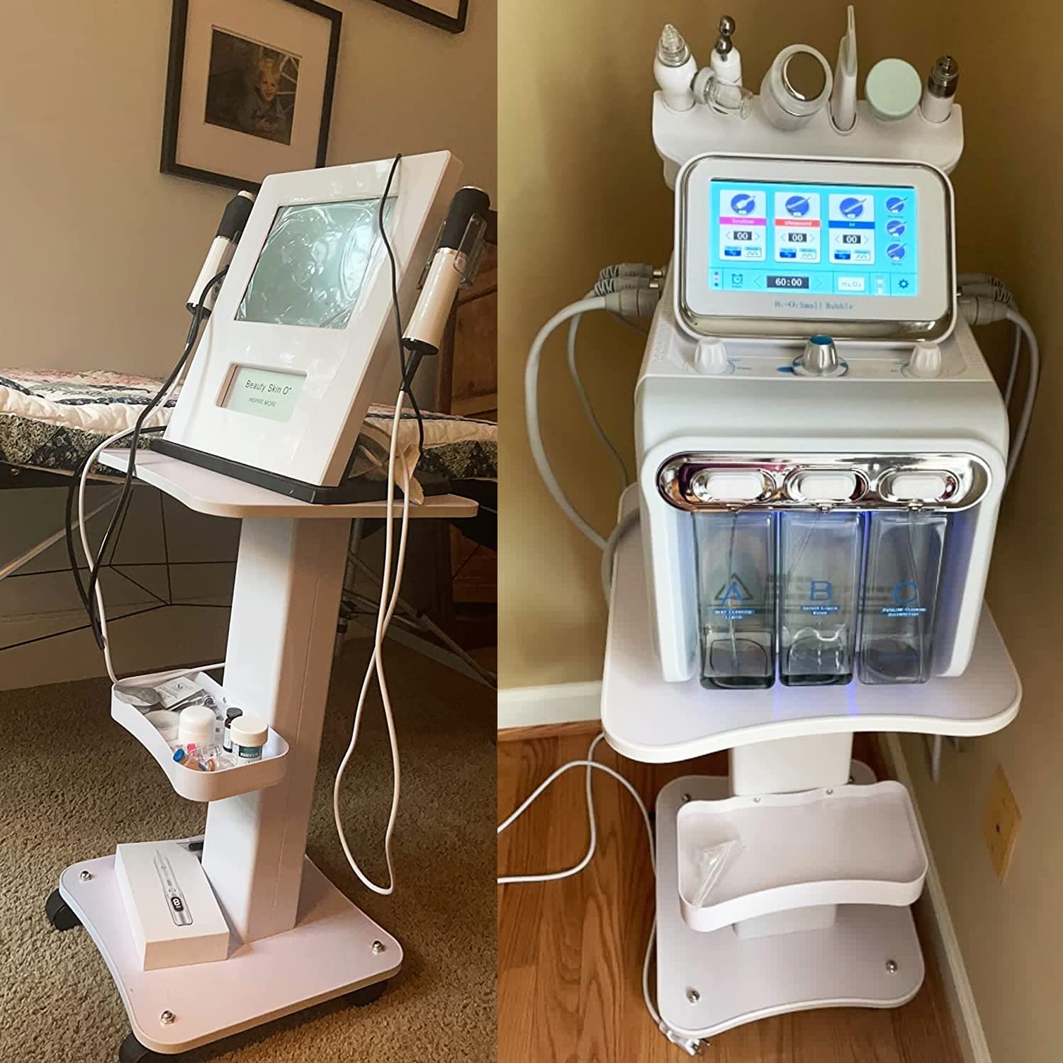 Carrello cosmetico da salone – Trolley portatile Beauty Salon in ABS con vano portaoggetti e ruota del freno – Spa Salon Barbiere Rolling Carrello per strumenti di bellezza e scopi medici