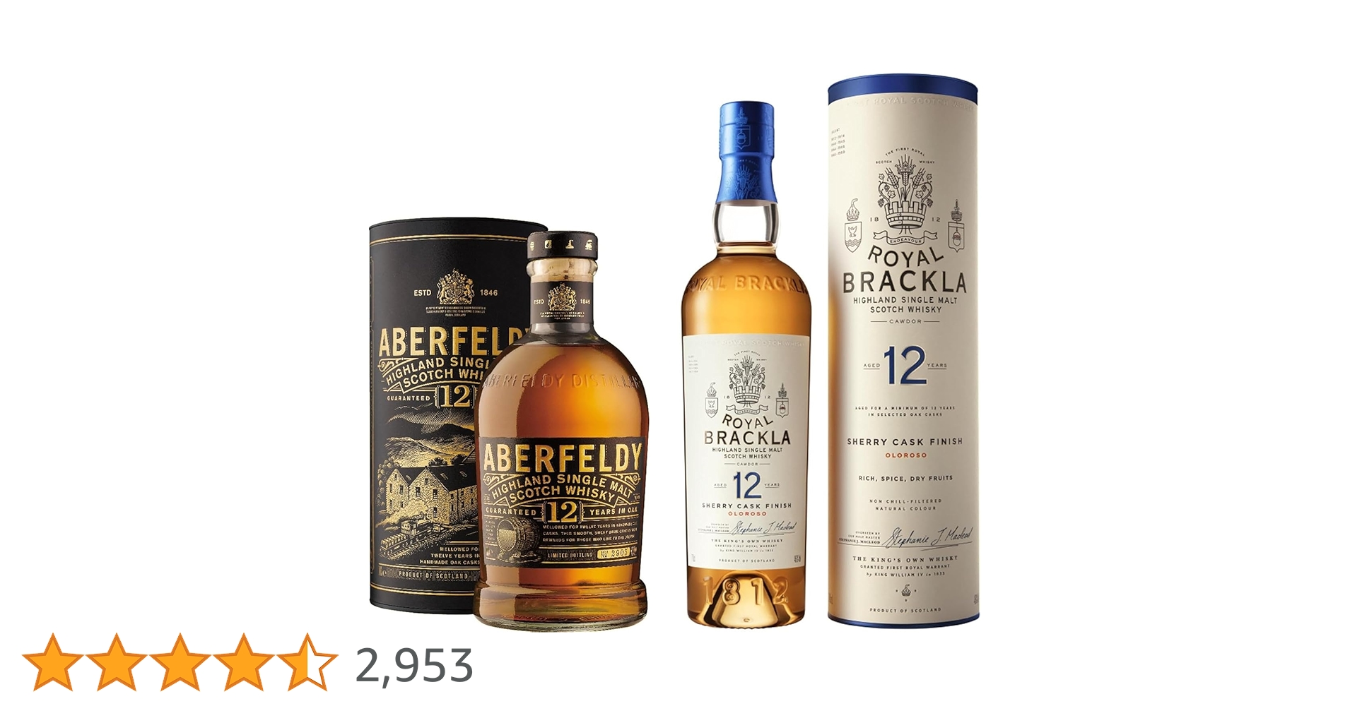 Amazon.co.jp: アバフェルディ12年・ロイヤルブラックラ12年飲み
