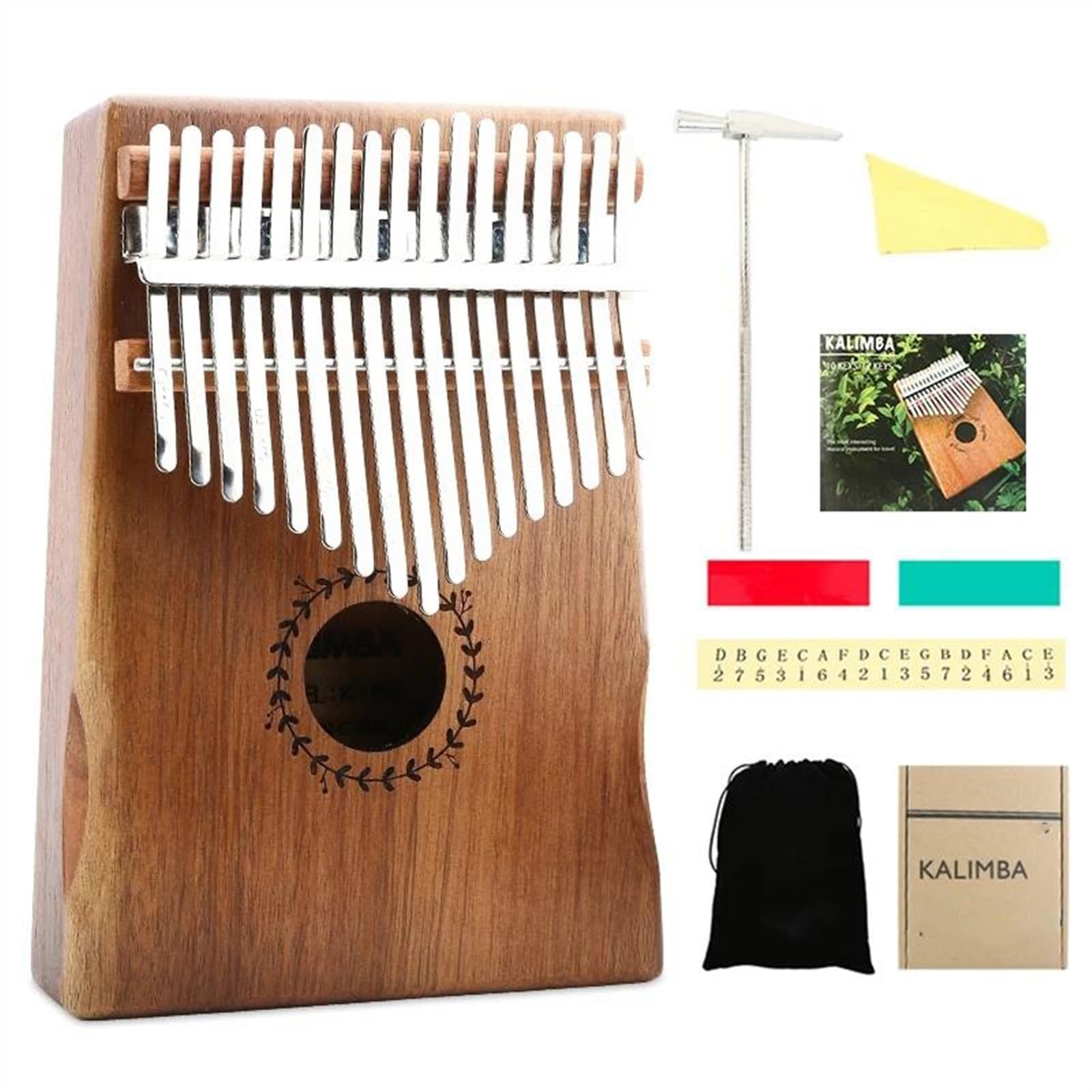 Finger Piano Kalimba Kalimba 17 Tasten Daumenklavier 17-Ton Holz Daumenklavier Mahagoni Instrument Mit Stimmhammer