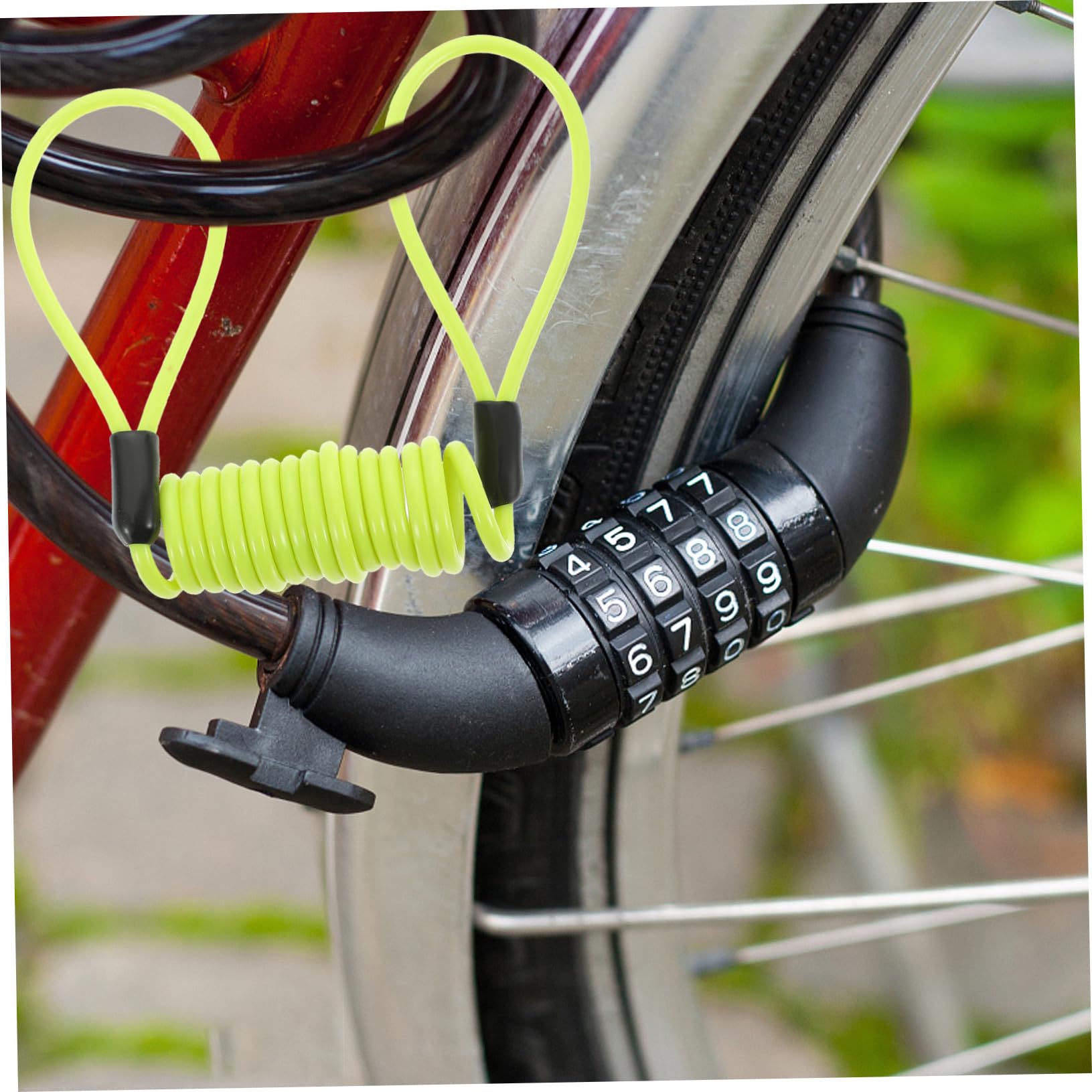 Abaodam 3pcs Bike Disc Lock Reminder Cable Red Safety Steel Cable for Bicycles Motorcycles Scooters Cut Resistant Flexible Design for Secure Locking