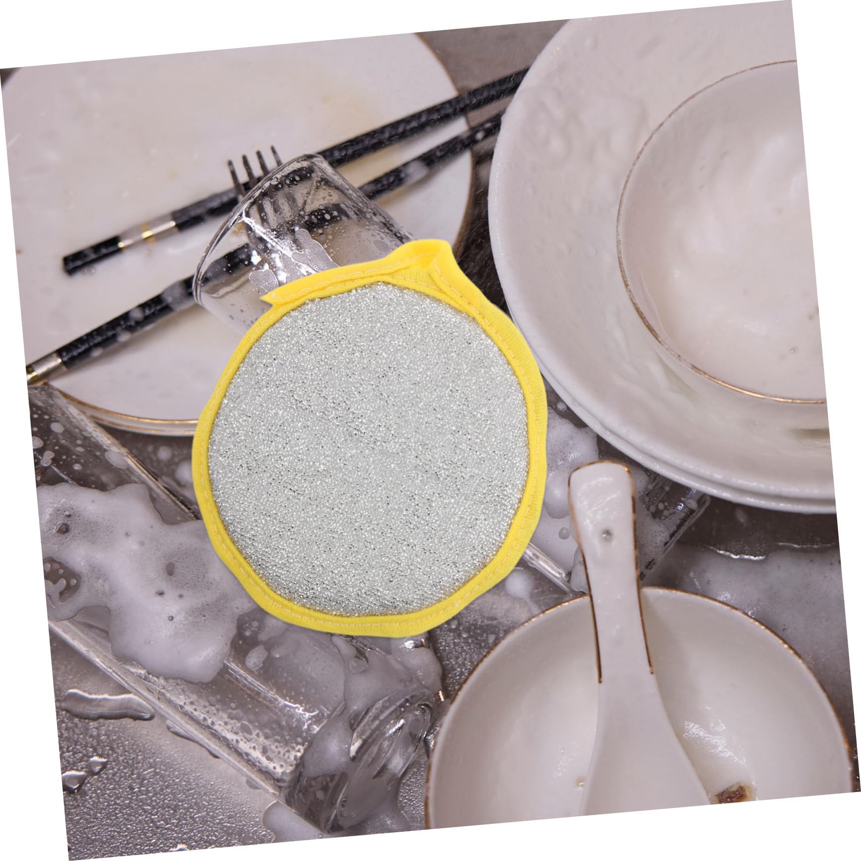 FRCOLOR 30piezas Esponjas Redondas para Lavavajillas Estropajos de Cocina Multifuncionales de Doble Cara Que No Rayan Orificios para Colgar para Limpiar Platos Ollas y Sartenes