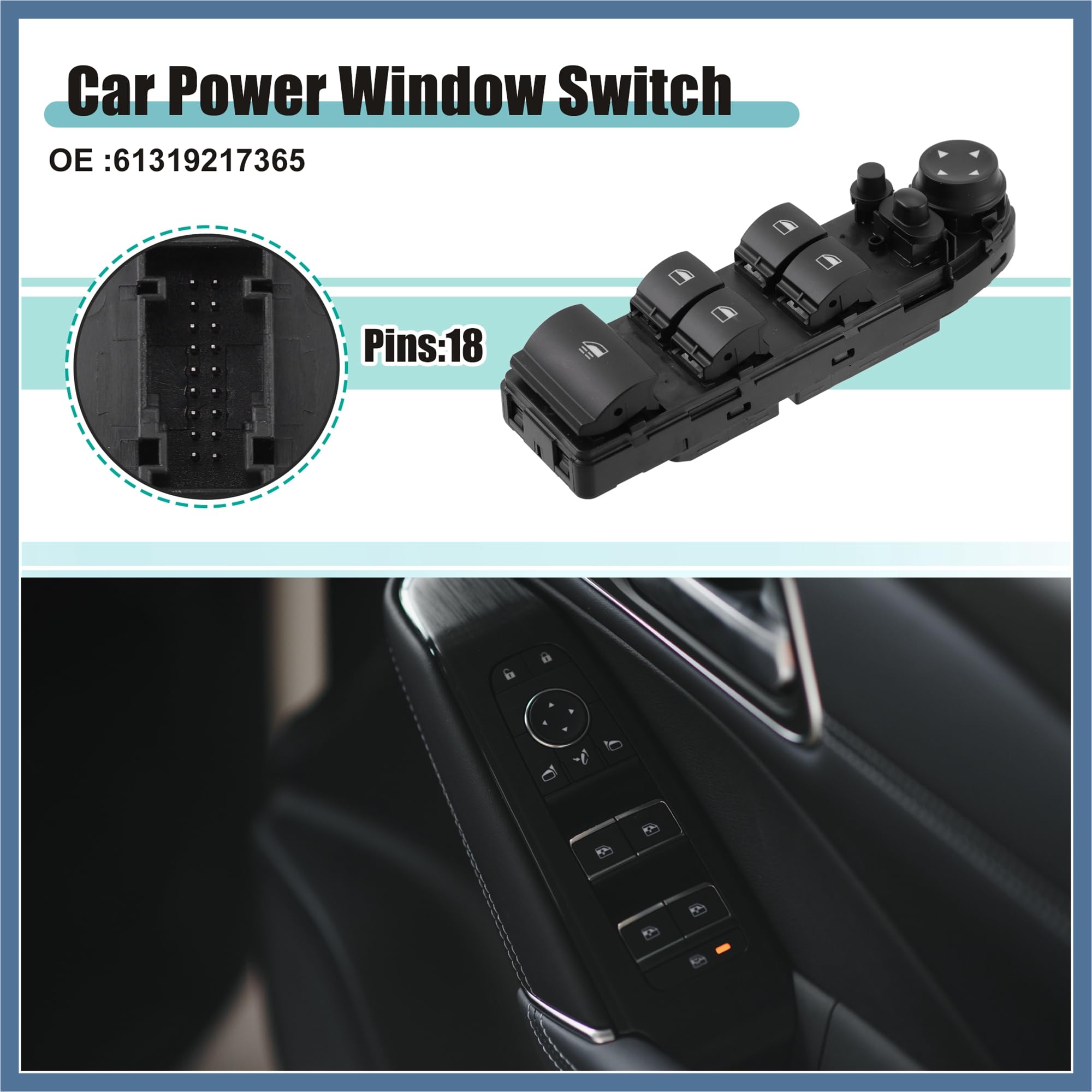 1Stk Vorne Links Fahrer Seite Fenster Schalter für BMW E93 - Schwarz Fahrzeugteil