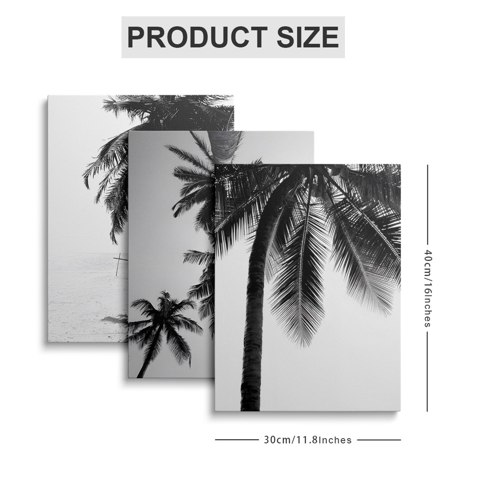 prinfantasy Canvas Black and White Wall Art - Pictures Plant Prints Home Decor Framed Ready to Hang YH1408 - Image 2