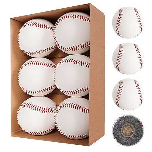 Leather 6 Pack Official League Grade Baseballs Competition Level Balls