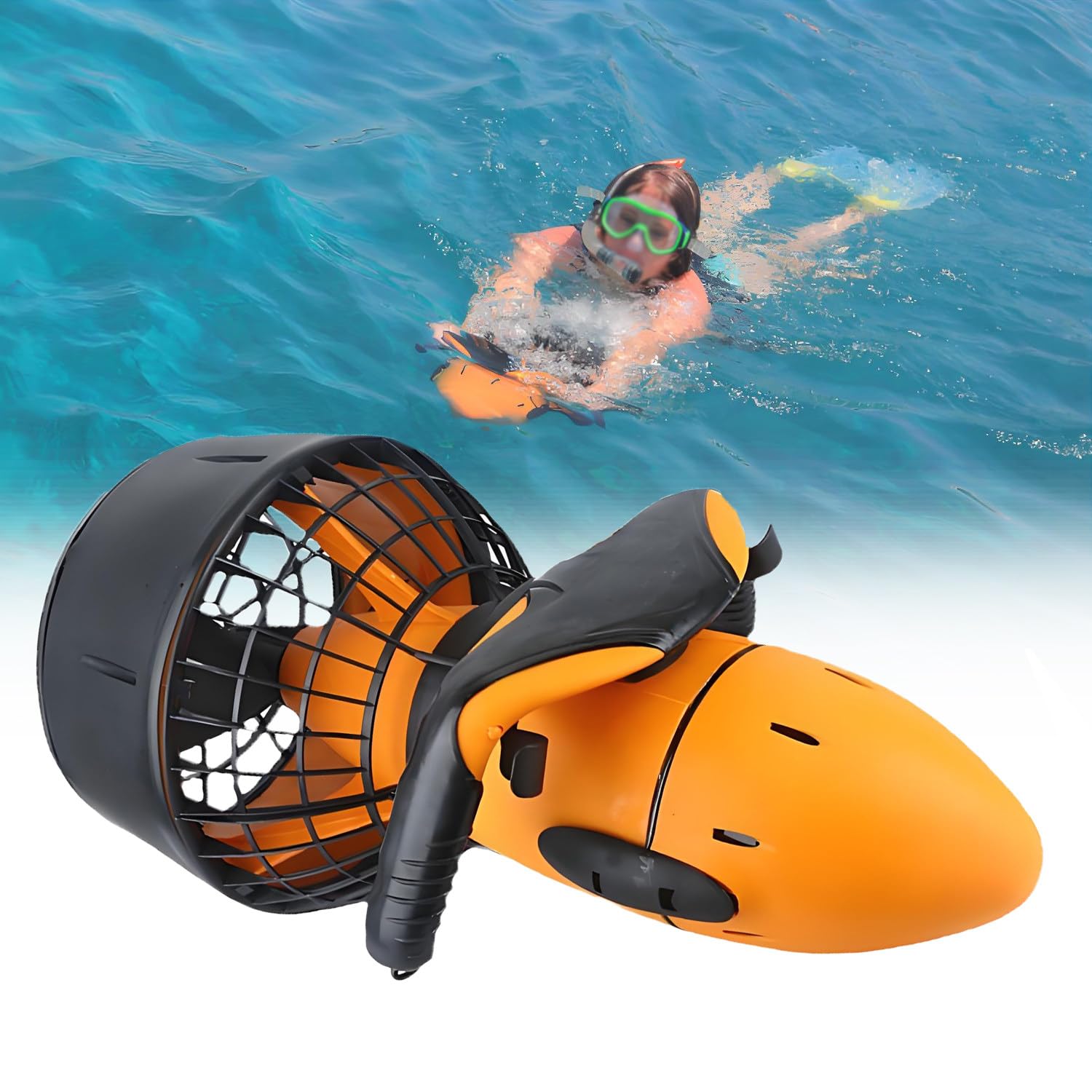 Sea Scooter Adultos,Potenciadores Natación Buceo 300w,Scooter Eléctrico Submarino Mar,con Hélice,Profundidad Máxima 20 M,para Deportes Acuáticos,Buceo Exteriores