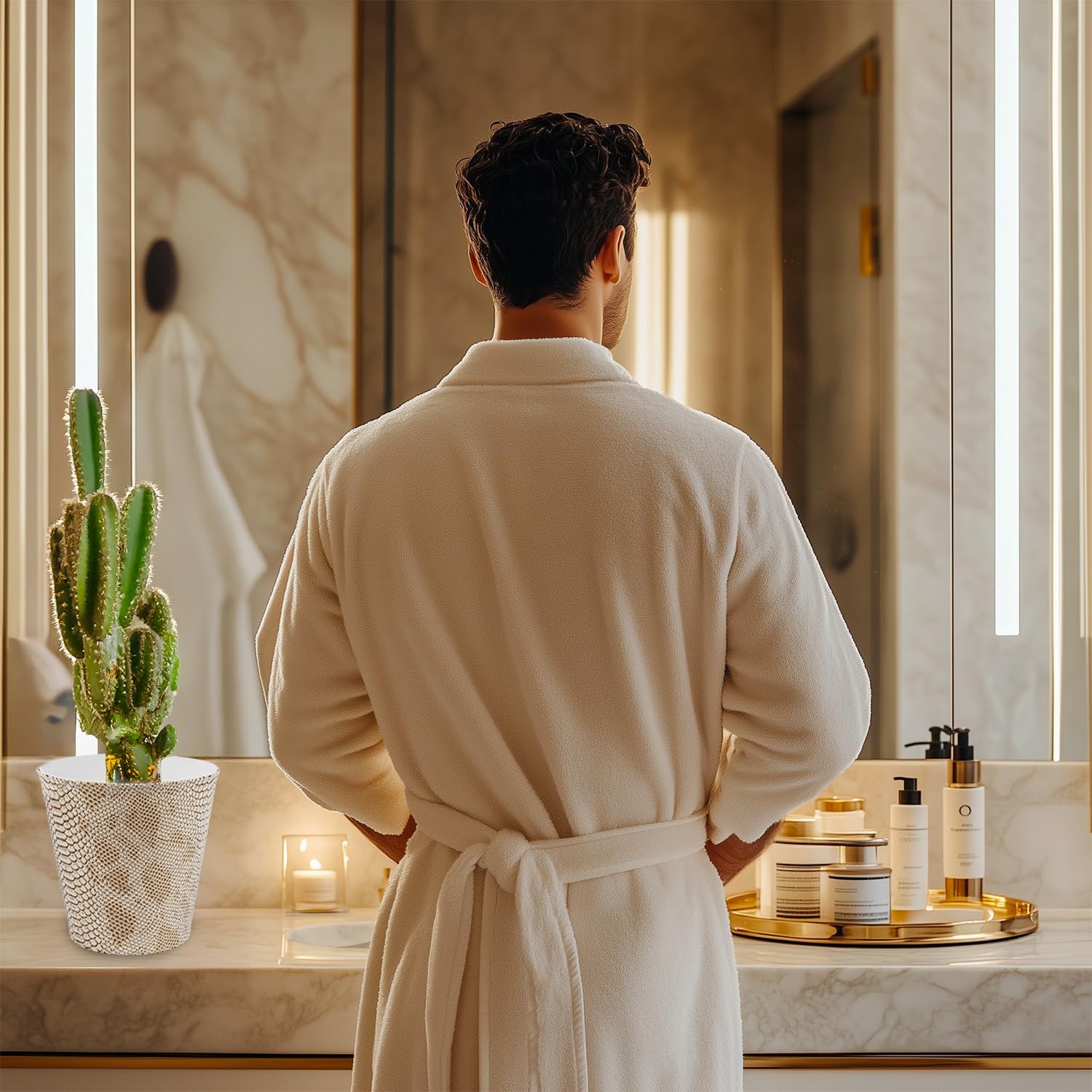 Septe Maison Deluxe – Vaso Decorativo da Interno ed Esterno in Ecopelle Lavabile – Design Moderno e Resistente – Ø18,5xH18 cm – Complemento d’Arredo Elegante per Casa e Giardino (Snake)