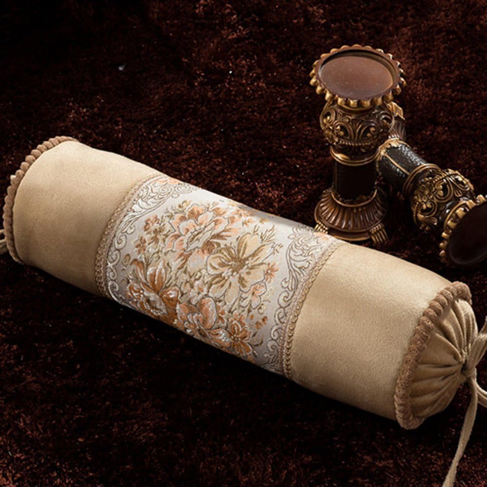 XMSSIT Retro Candy Bolster Pillow Cylinder Sofa Cushion Cylindrical Pillow Nap Containing Core, Light Coffee