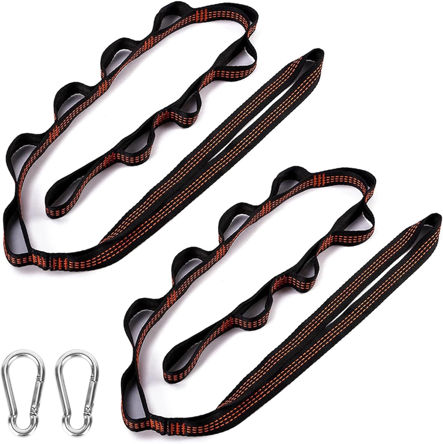 Strong 300kg Hammock Suspension Straps Adjustable Tree with Carabiners for Outdoor Camping Backpacking Reinforced Hammock Tie Down Camping