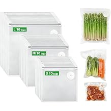 MOMODA Sous Vide Cooking Bags - Set of 30 | BPA-Free Reusable Vacuum Seal Bags 10 Small+10 Medium+10 Large