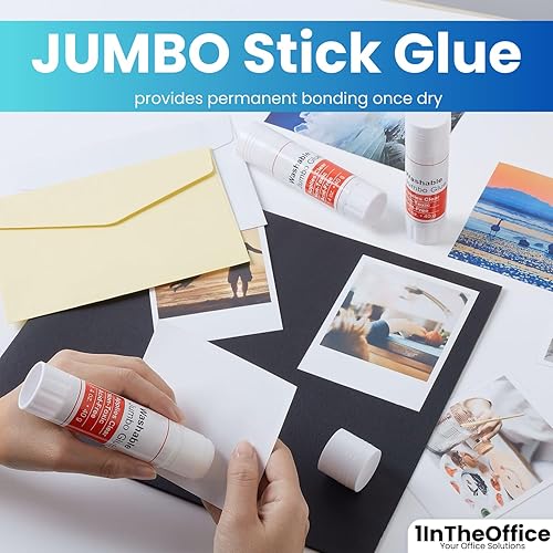 Miniatura 5 de 1InTheOffice Pegamento transparente para niños, barras de pegamento, barras de pegamento escolar multiusos, barras de pegamento lavables, pegamento