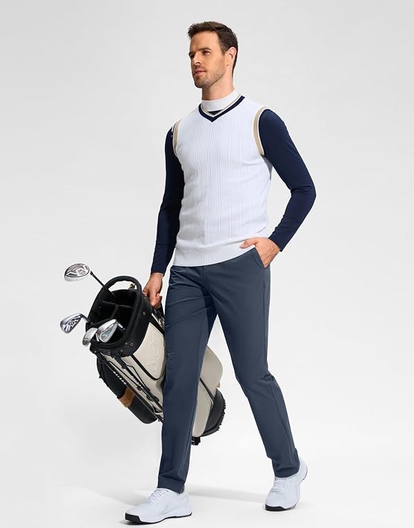 G Gradual Mens Golf Pants Stretch Dress Casual Pants 30"/32"/34" Lightweight Work Travel Slacks for Men with 4 Pockets(Navy,L34.W35) by G Gradual - Image 6