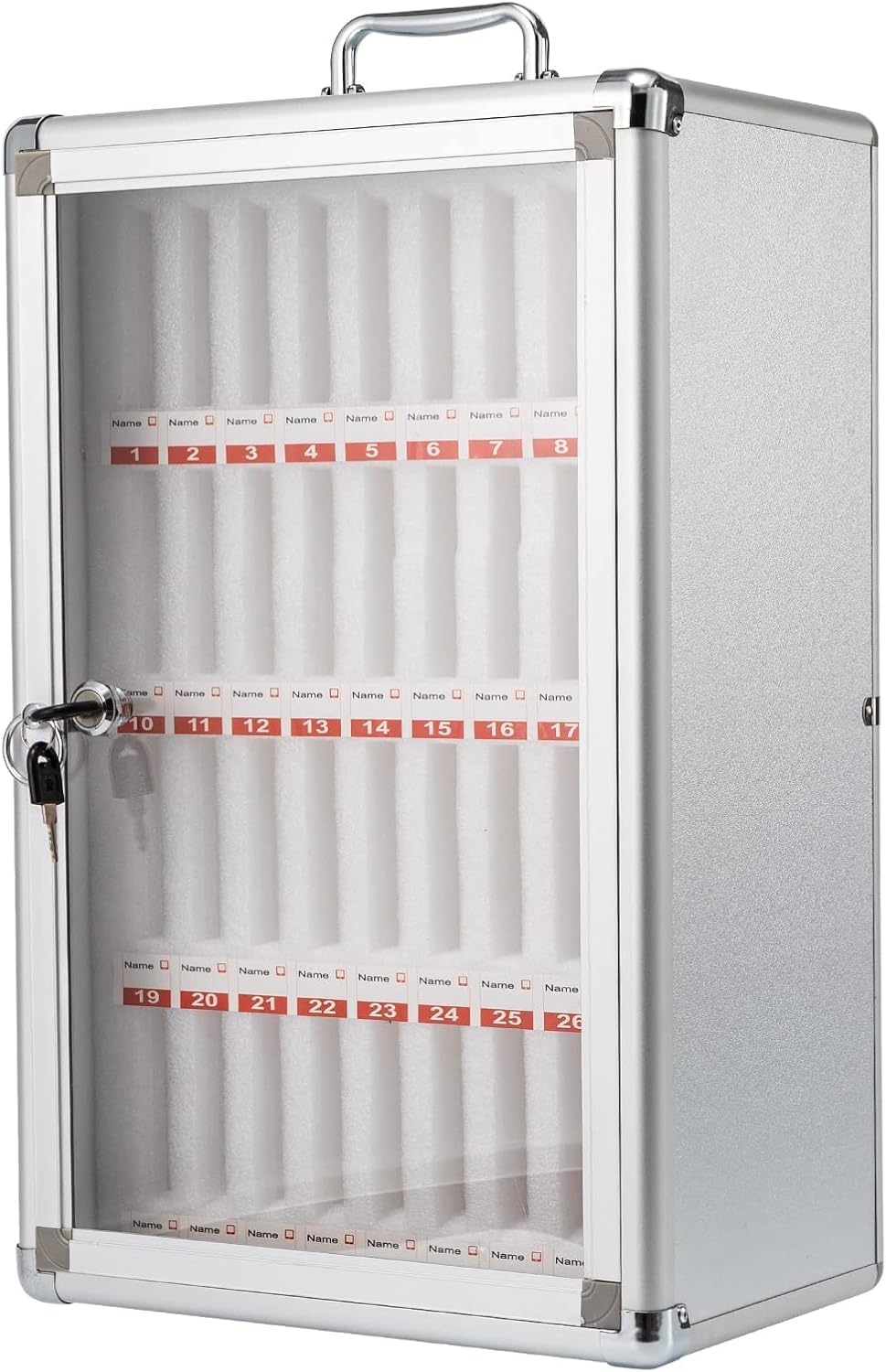 Armario De Pared para Teléfonos Móviles con 36 Fabdo En Aleación De Aluminio con Asa Y Cerradura De Seguridad Ideal para Aulas Oficinas Gimnasios Y Es.