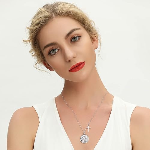 Miniatura 2 de FJ St Christopher Necklace 925 Sterling Silver Religious Protection Pendant for Men Women
