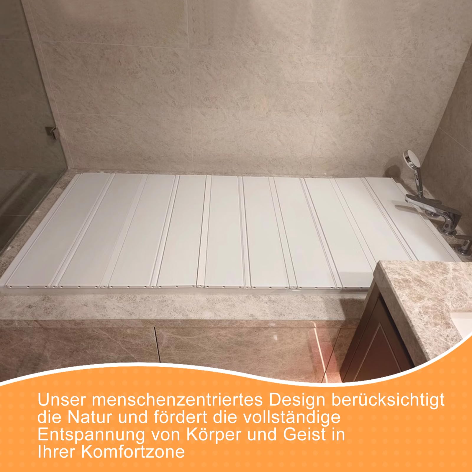 Badewannenabdeckung 180x80, Abdeckung Badewanne 80 cm Breit, Badewanne Abdeckung, Anti-Staub Faltbare PVC Platte Faltbarer Badewannenabdeckung für Badezimmer SPA (180 x 80 x 0.65cm)