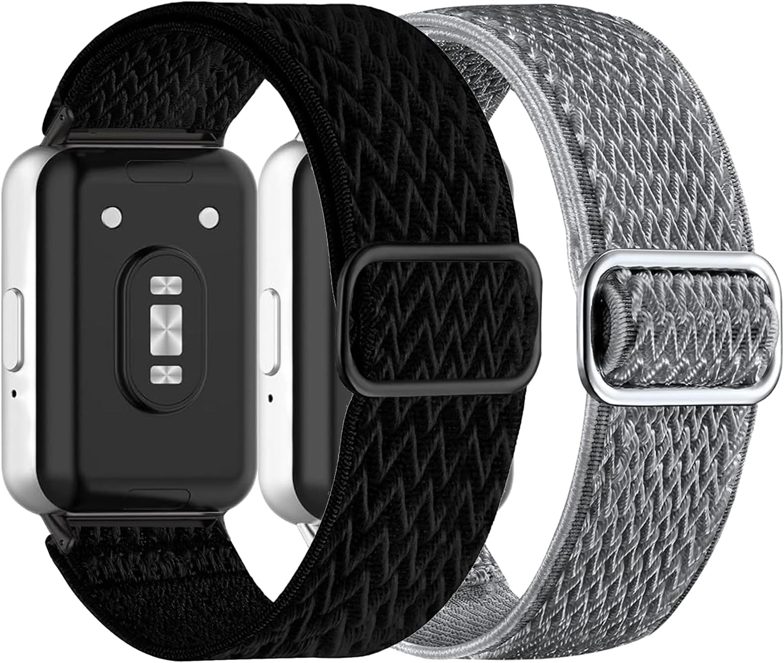 โ Nigaee 2 Pack Nylon Straps Compatible for Samsung Galaxy Fit 3 Strap, Stretchy Adjustable Fabric Breathable Replacement Straps Compatible with Samsung Galaxy Fit 3