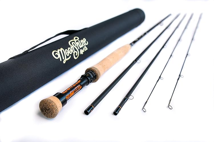 Moonshine Rod Company Fly Fishing Rod with Carrying Case, Fast Action, The Rambler