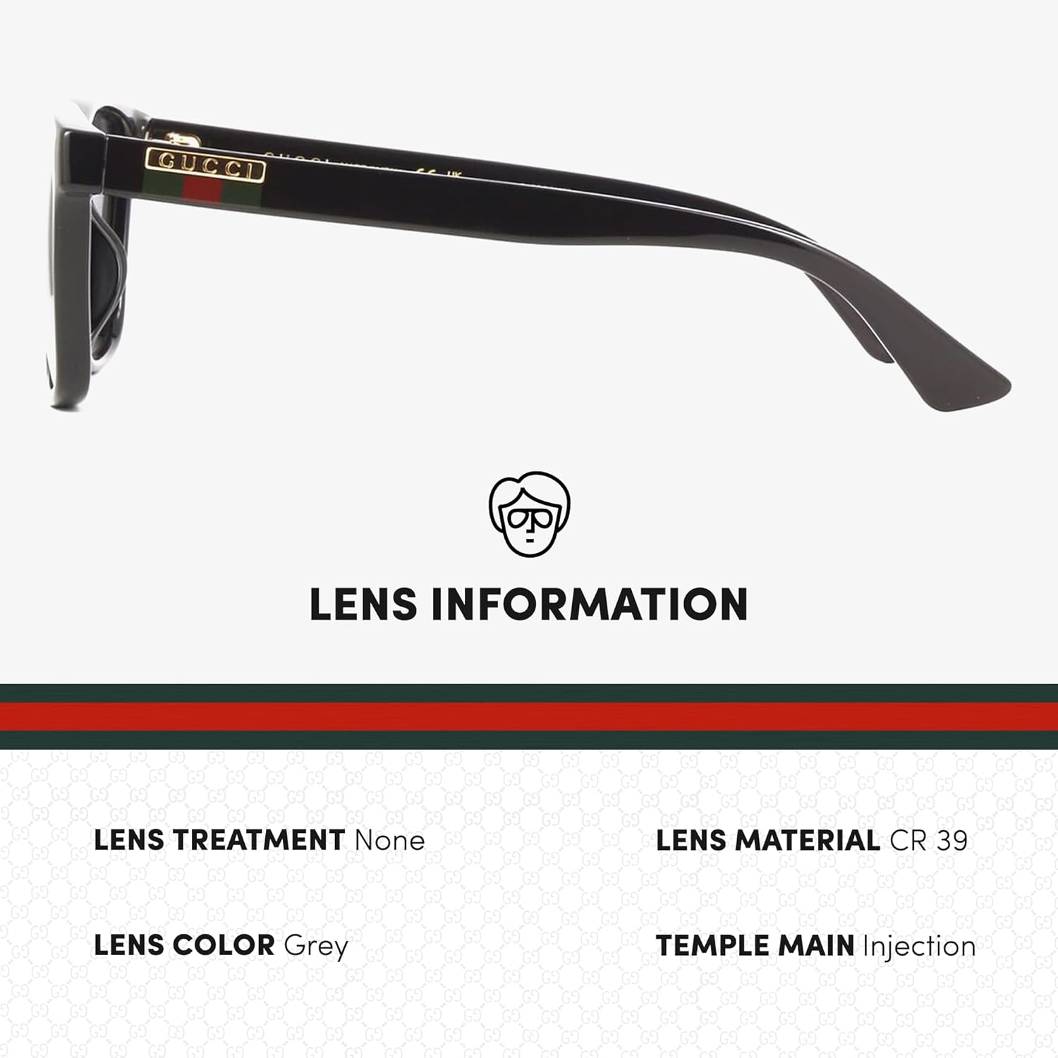 Gucci GG0746SA Lettering Logo Rectangular -Shaped Non-Polarized Sunglasses for Men – Includes Luxury Eyewear Kit – Black Frame with Gray Lens - Image 4