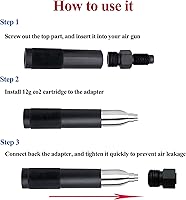 Vista 6 de Adaptador de cartuchos de CO2 de 0.42 oz en lugar de cápsula de Co2 de 3.10 oz o 3.17 oz, soporte de cambio rápido de CO2 compatible con Sig Sauer