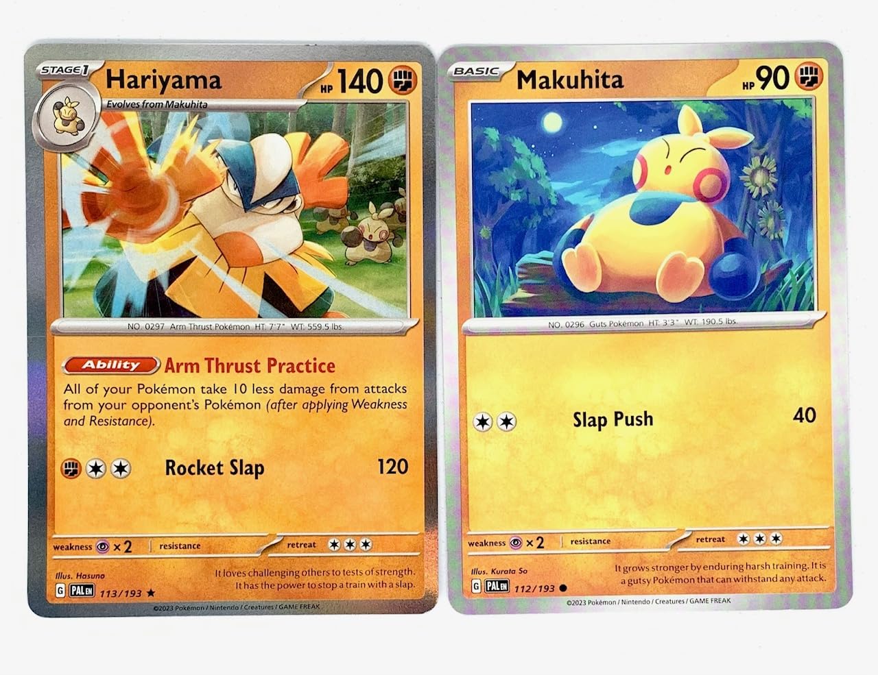 Hariyama 113 193 - Paldea Evolved - Pokemon Evolution Set - 2 Card Lot - Scarlet Violet