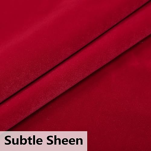 Miniatura 7 de GAOMON Cortinas opacas para dormitorio, cortinas de terciopelo de lujo suave de 108 pulgadas, cortinas con borlas, aislamiento térmico rojo,