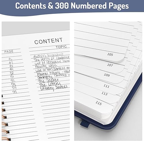 Miniatura 2 de Forvencer Cuaderno rayado en espiral con 300 páginas numeradas, diarios gruesos con rayas universitarias B5 para escribir con papel de 3.53 ozm,