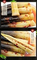 Vista 1 de Brotes de bambú pelados a mano instantáneos de 8.11 oz/17.64 oz/paquete, brotes de bambú crujiente de pimienta en escabeche, aperitivo chino