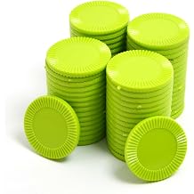 Smartdealspro 64pcs 32mm Opaque Plastic Learning Counters-Light Green