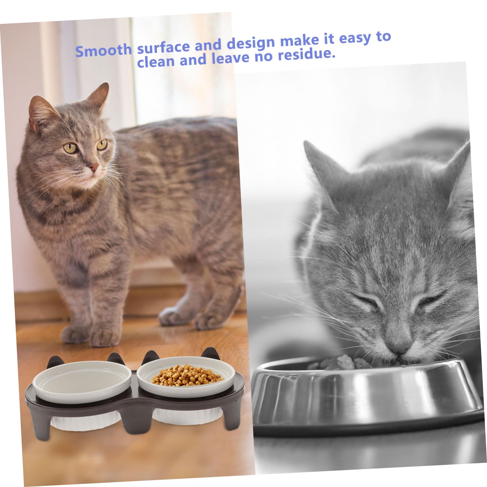 Gamelle Chat Surélevée et Inclinée en Céramique, Lot de 1 Set de Set