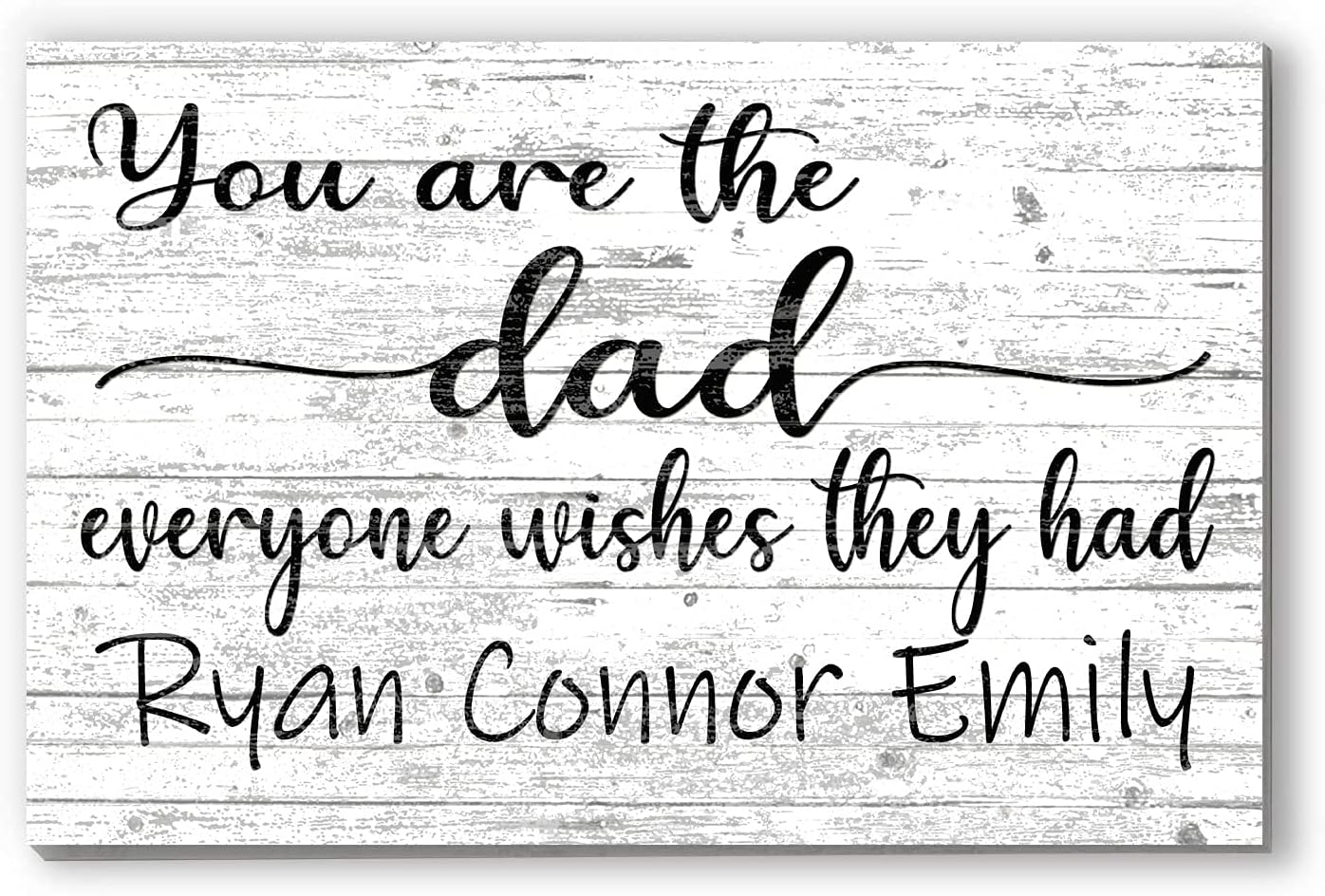 You Are The Dad Everyone Wishes They Had Sign Custom with Children's Names - Solid Wood - Wall Art 16.5in x 10.5in (Blue)