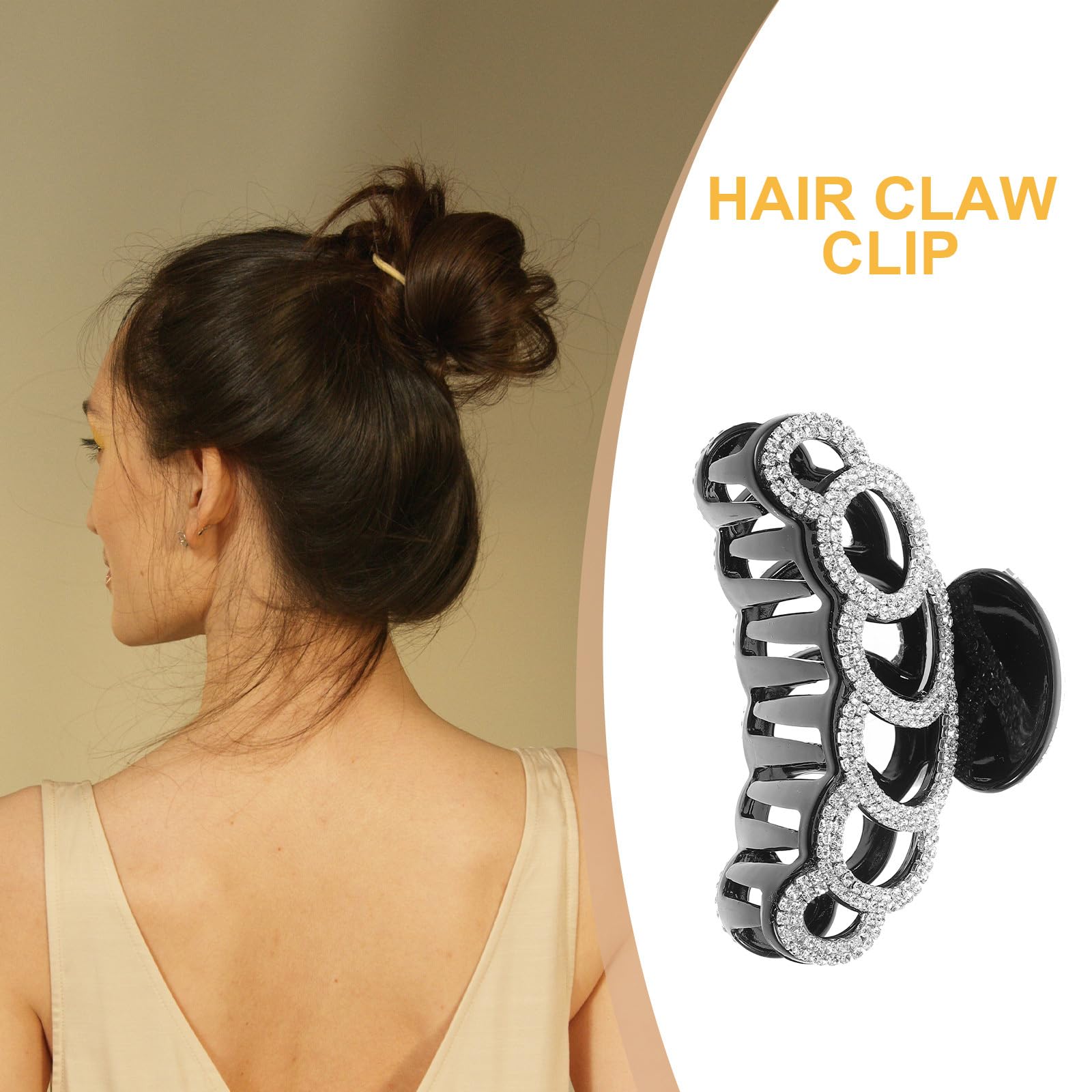 Large Size Crystals Hair Claws Amazon.com : Rhinestone Claw Hair Clips - Crystal Hair Claws  main image 3