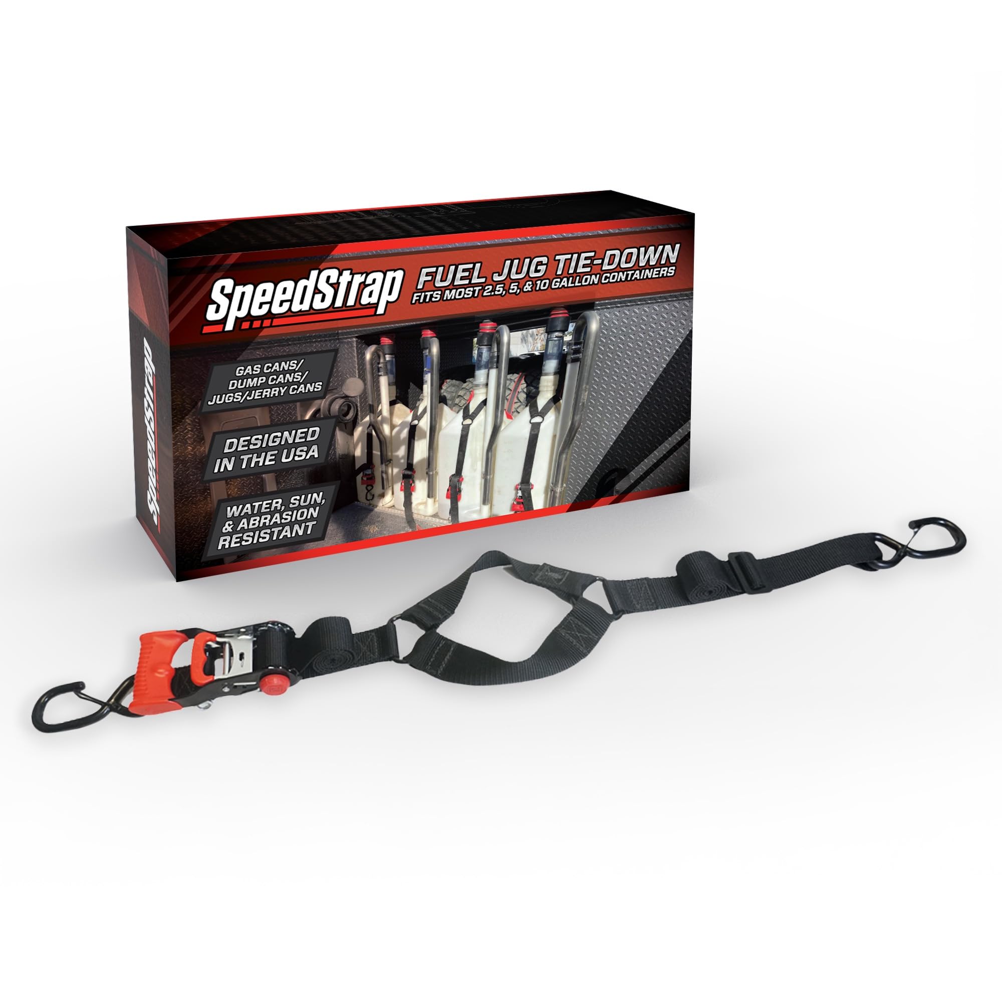 Amazon.com: SpeedStrap Fuel Jug Tie Down Ratchet Strap — Heavy