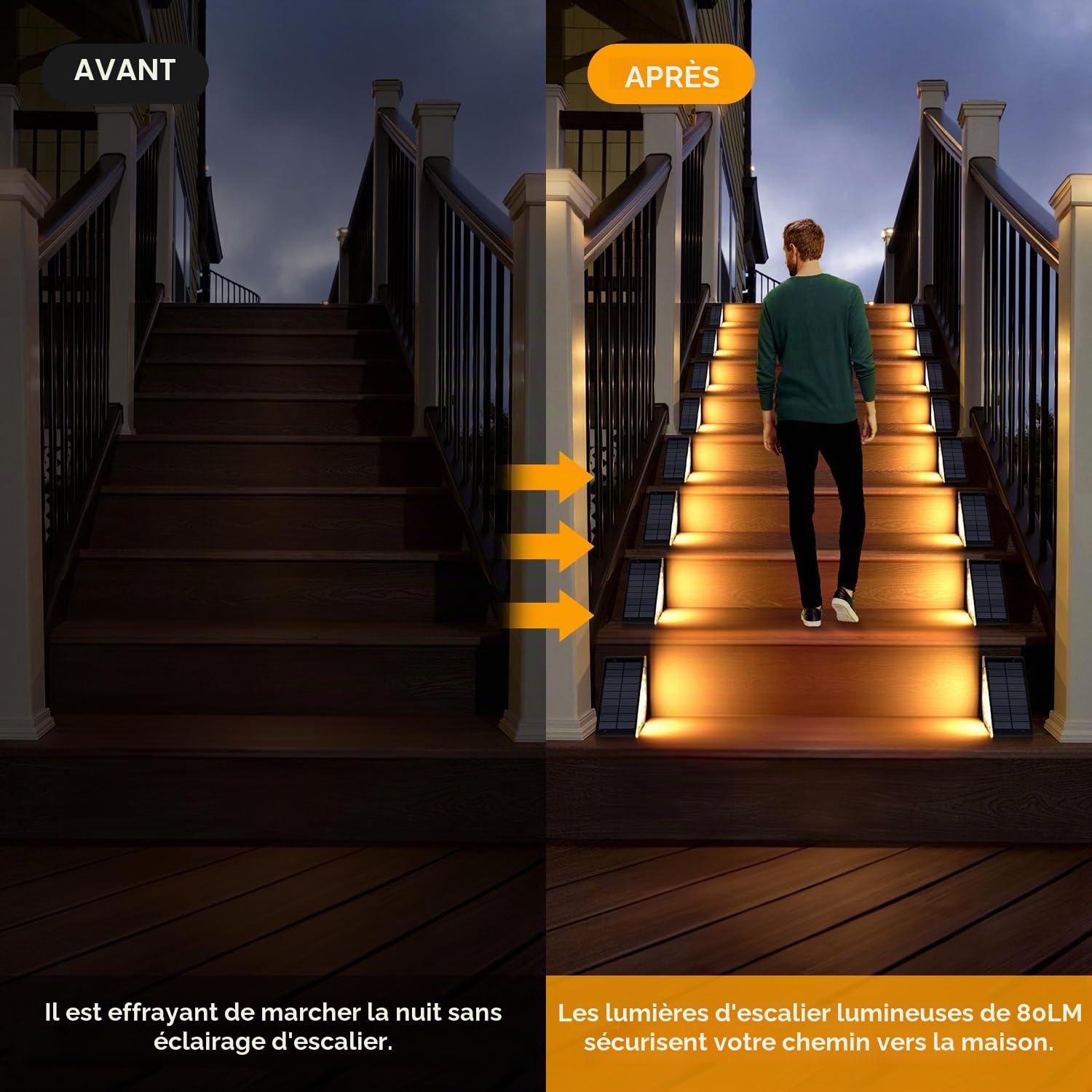 Shuniu Lot de 10 lampes solaires pour extérieur, jardin, escalier