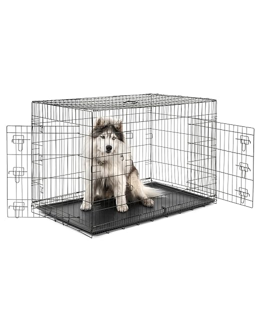 lionto Jaula Transporte Plegable para Perros Caja de Transporte, (3XL) 122x75x81 cm Negro