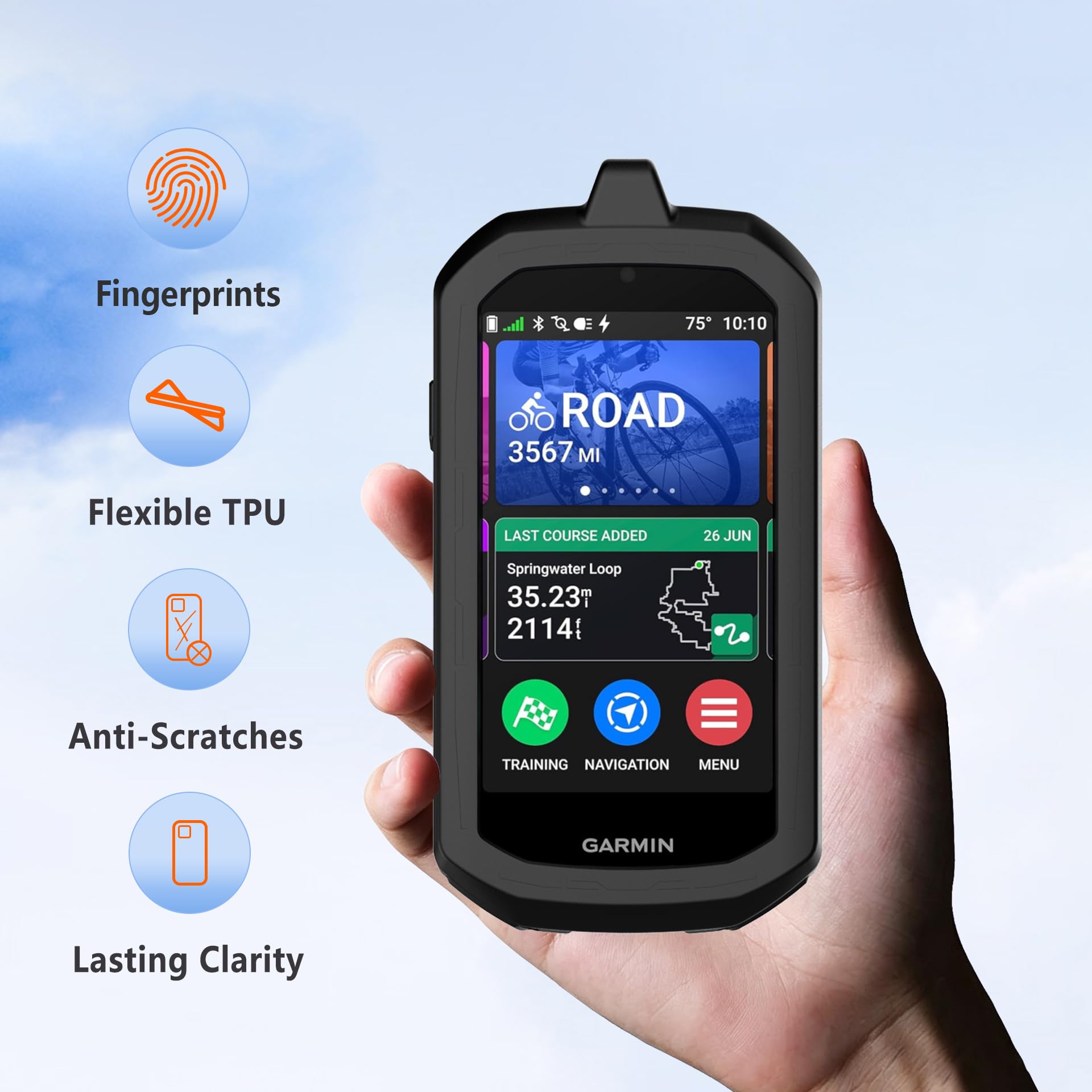 Anoowkoa Etui TPU do Garmin Edge 1050 etui na telefony matowe czarne odporne na odciski palców Ultra cienka ochronna twarda tylna obudowa miękka elastyczna osłona hybrydowa silikonowa obudowa