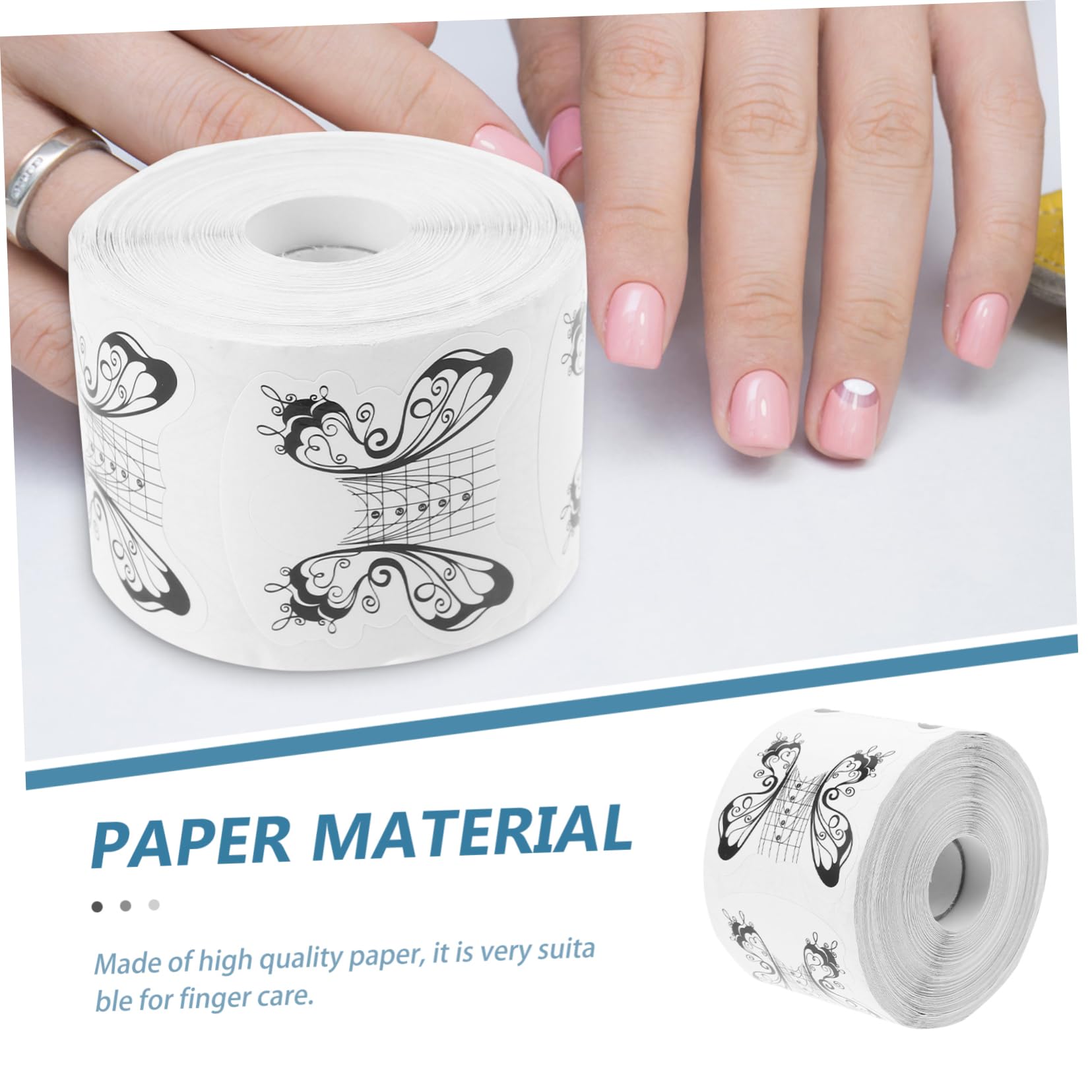 Happyyami Rollo de Papel en Color de 500 Pegatinas Autoadhesivas en Color, Herramienta Plegable para Manicura DIY para Extensiones de Uñas en Salón de Uñas