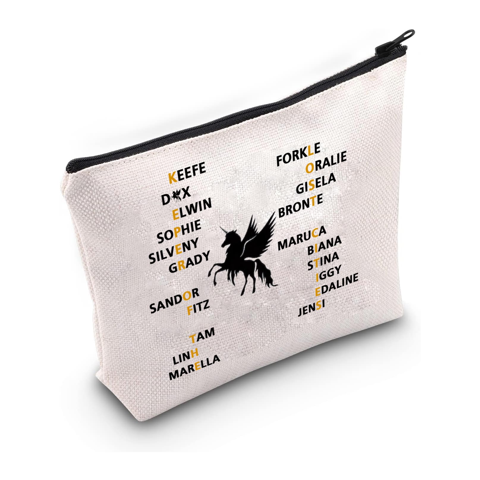 PXTIDY Book Makeup Bag Book Characters Cosmetic Bag KOTLC Novel Inspired Bookish Gift