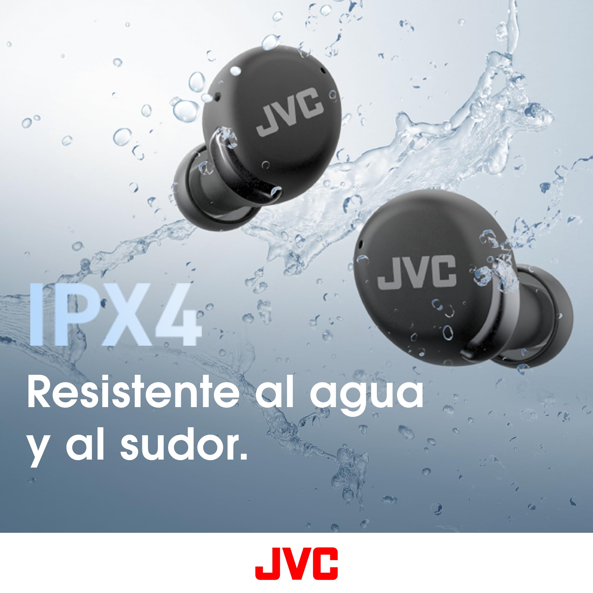 JVC Auriculares Inalambricos Bluetooth | 27 Horas de batería | Ultraligero | Auriculares Bluetooth Cancelación Ruido y Modo Corte de Viento | Resistente al Sudor | Audifonos Inalambricos - HA-A30T2